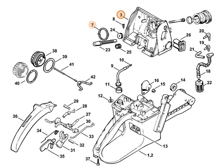 Obudowa gaźnika, Stihl 11221200102
