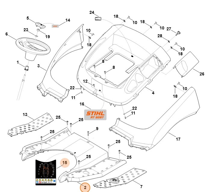 Osłona kompl., Stihl 61607802092