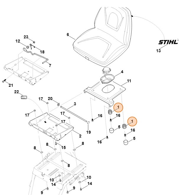 Sprężyna dociskowa, Stihl 61407036400