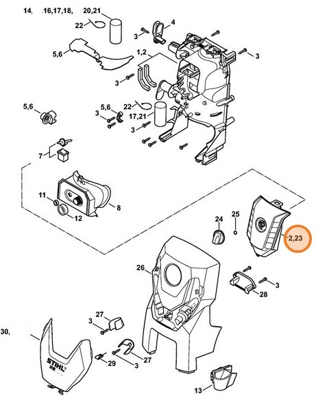 Obudowa przełącznika, Stihl 47764321001
