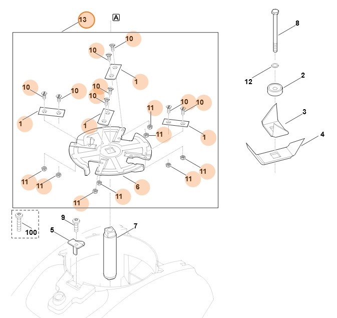 Tarcza noża kompl., Stihl 60127005110