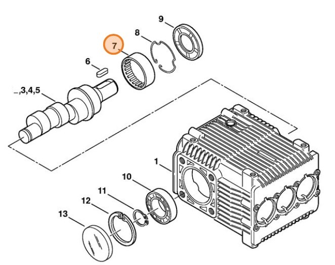 Łożysko igłowe 45x52x16, Stihl 95130035070