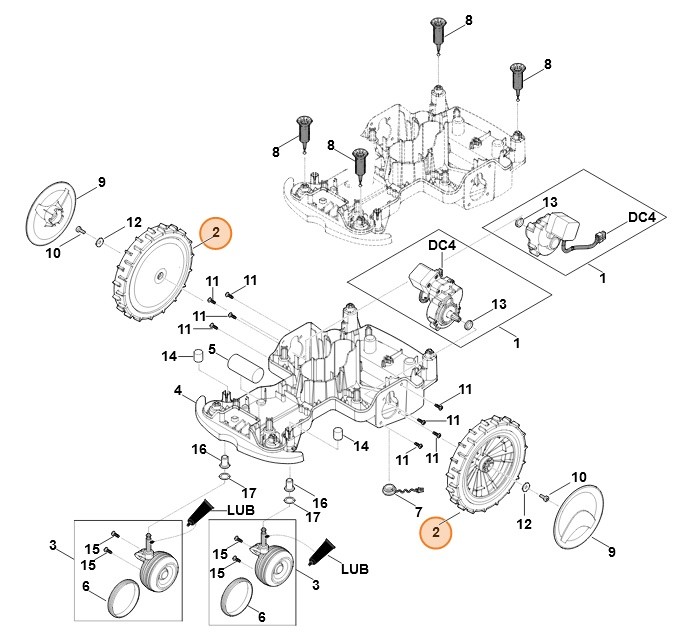 Koło kompl., Stihl 63017000401