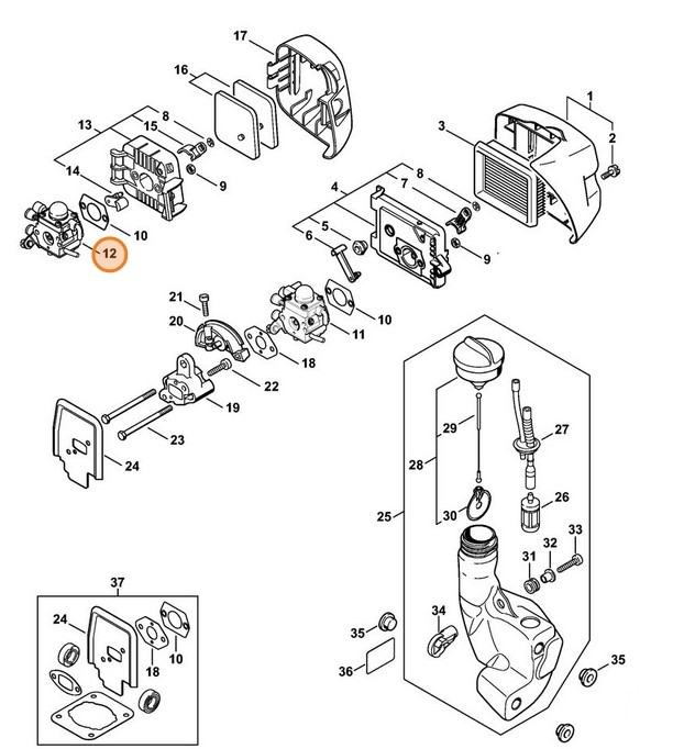 Gaźnik C1Q-S79B, Stihl 41401200607