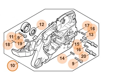 Połówka skrzyni korbowej, Stihl 11400202954