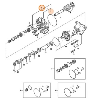 Zestaw uszczelek - tłok, Stihl 47800071002