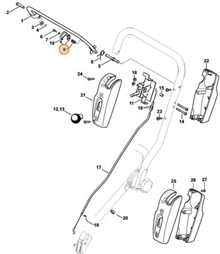 Sprężyna dociskowa, Stihl 96910032576
