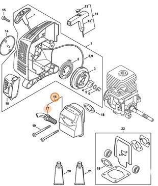 Tłumik wydechu spalin, Stihl 41401400607
