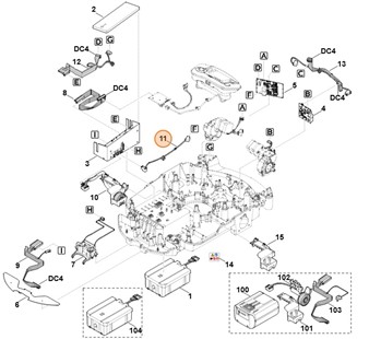 Przewód (moduł elektroniczny - płytka drukowana napędu prawego), Stihl 63094400330