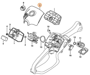 Pokrywa komory gaźnika, Stihl 11371401901