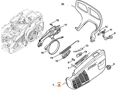 Pokrywa koła napędu łańcucha, Stihl 11376401708