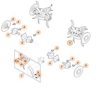 Zespół roboczy kompl., lewy, Stihl 62507100202