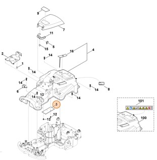 Płytka drukowana czujnika pokrywy, Stihl 63014305215