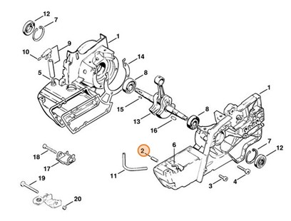 Trzpień cylindryczny 6x20, Stihl 93714703120