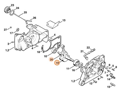 Wał korbowy, Stihl 11220300408