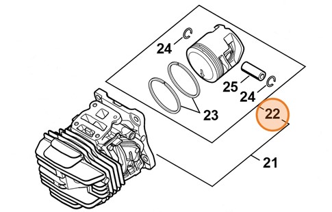 Tłok Ø 40 mm, Stihl 11450302005
