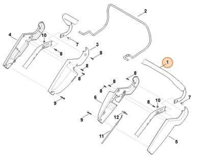 Górna część uchwytu kierującego, Stihl 63407803010