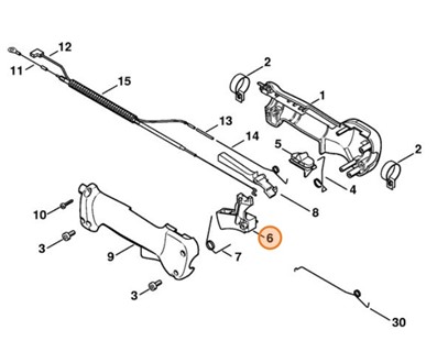 Dźwignia sterowania główną przepustnicą, Stihl 41371821000