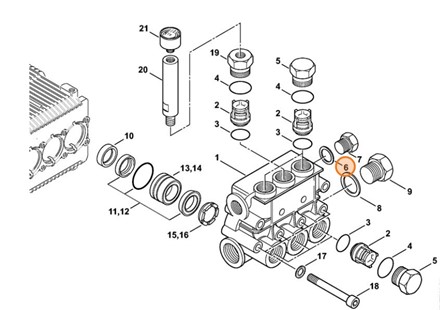 Pierścień uszczelniający 17,5x23x1, Stihl 96368151838