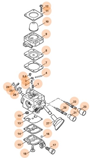 Gaźnik C1M-S204C, Stihl 42411200608