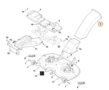 Górna część kanału wyrzutowego, Stihl 61707605100