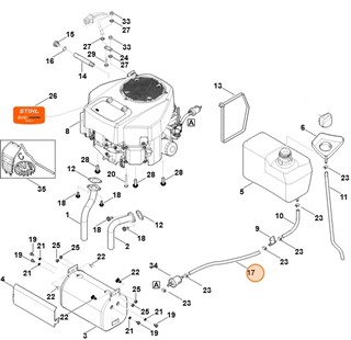 Giętki przewód paliwowy, Stihl 61703502720