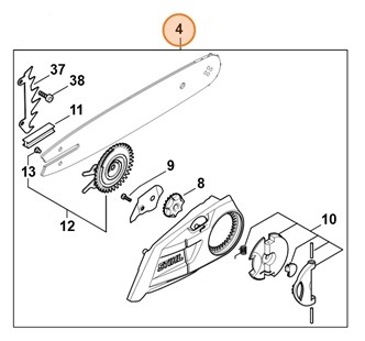Pokrywa koła napędu łańcucha, Stihl 11486401703