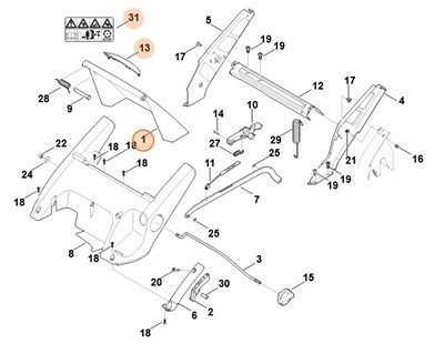 Pokrywa kompl., Stihl 63407002701