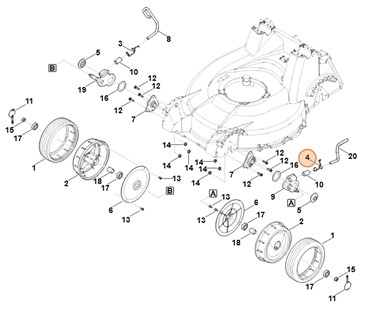 Sprężyna kątowa, str. prawa, Stihl 63787034905