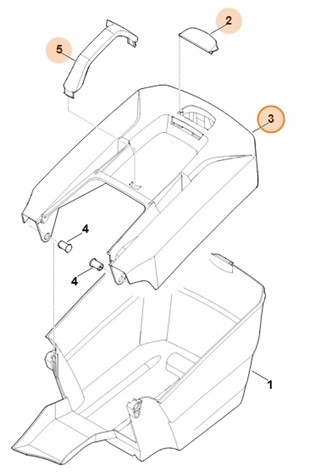 Górna część kosza na trawę, Stihl 63117602105