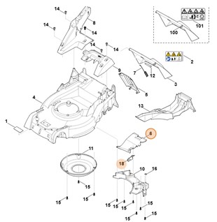 Prowadnica blaszana (ze wspornikiem), Stihl 63647804400