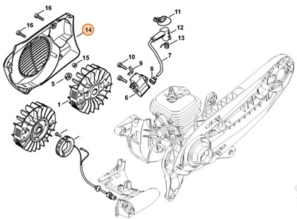 Pokrywa wentylatora, Stihl 42380803102