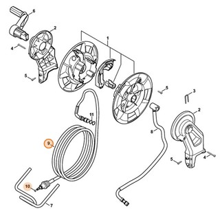 Wąż wysokociśnieniowy DN 6, 9 m, w oplocie stalowym, Stihl 49155000827