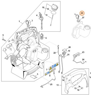 System kompensacji ciśnienia w zbiorniku paliwa, Stihl 42033505801