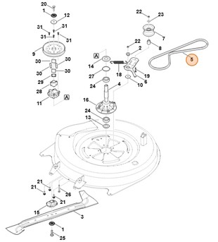 Pasek klinowy, Stihl 61407042110