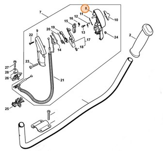 Połówka okładziny rękojeści - strona wewnętrzna, Stihl 41347910810