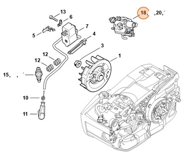 Gaźnik C1Q-S280C, Stihl 11451200617