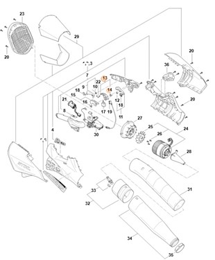 Dźwignia blokady, Stihl BA014309800
