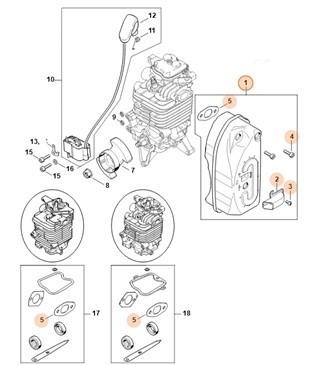 Tłumik wydechu spalin, Stihl 42821400602