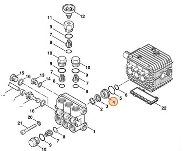 Zestaw uszczelek - tłok, Stihl 47350071000