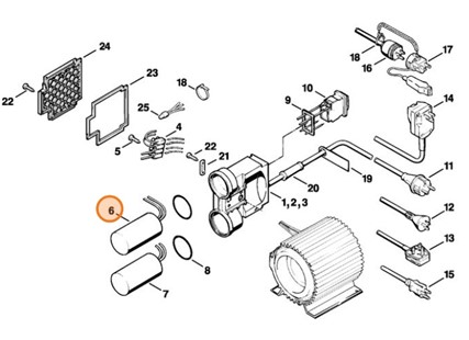 Kondensator 200 V/50 Hz, Stihl 47036051000