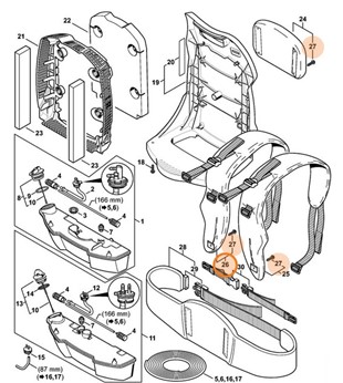 Pas nośny, lewa strona, Stihl 42827109030