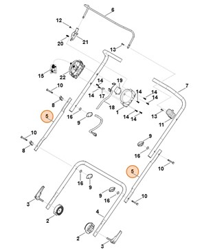 Część środkowa uchwytu kierującego, Stihl 62917634900