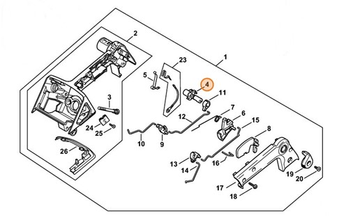 Wałek przełącznika, Stihl 11291800900