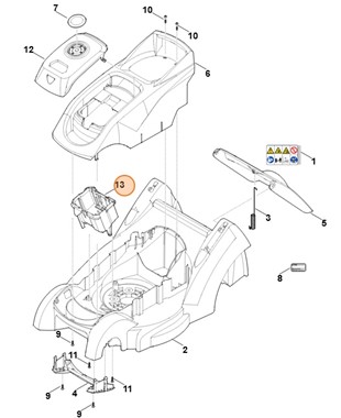 Uchwyt akumulatora, Stihl 63204030406