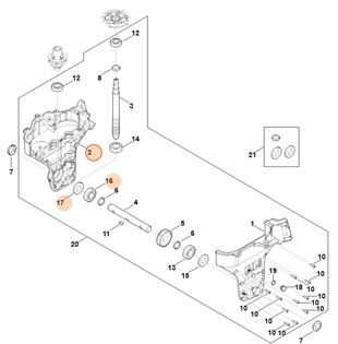 Obudowa przekładni kompl., prawa, Stihl 62416400497