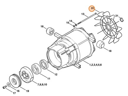 Koło łopatkowe wentylatora, Stihl 47556073000
