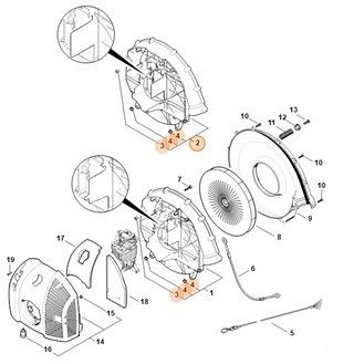Obudowa dmuchawy - wewnątrz, Stihl 42827004100