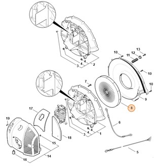 Koło łopatkowe dmuchawy, Stihl 42827003400