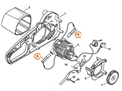 Zestaw szczotek węglowych 230 V, Stihl 12086002704